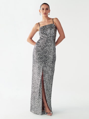 Sável - Vestido de festa 'Yasmina' em cinzento