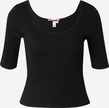 T-shirt QS en noir : devant