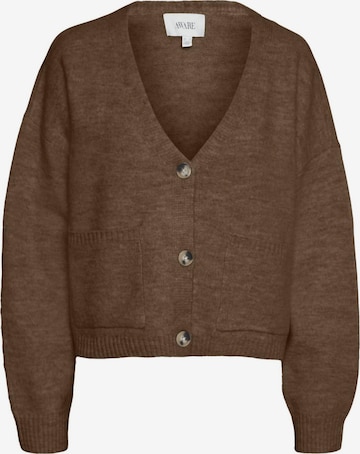 VERO MODA Knit Cardigan 'GEMMA' in Brown: front