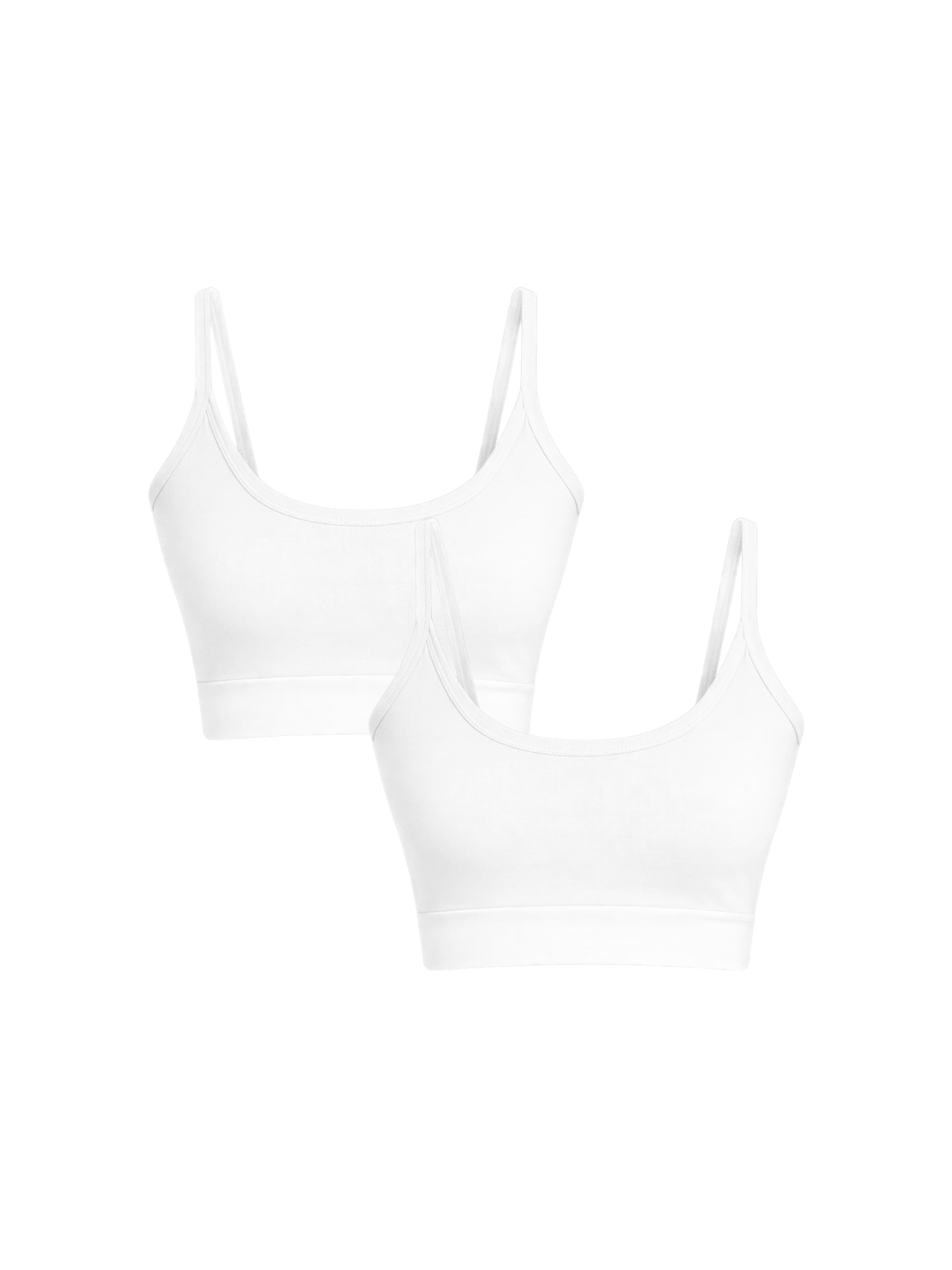 Albero Natur BH 'Bio-Baumwoll-Bustier - 2er Pack'‌‌‌ in Weiß: Vorderseite
