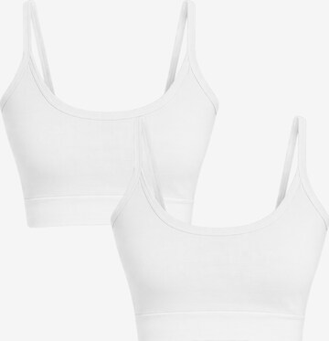 Albero Natur BH 'Bio-Baumwoll-Bustier - 2er Pack' in Weiß: Vorderseite