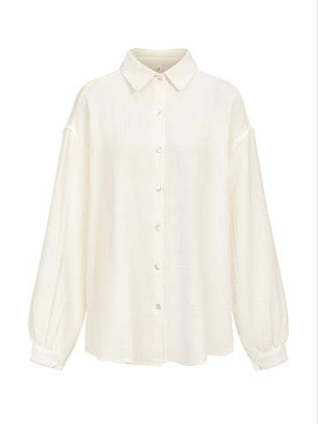 cfab - Camisa 'Musselin Shirt' em branco: frente