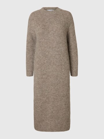 SELECTED FEMME Knit dress in Brown: front