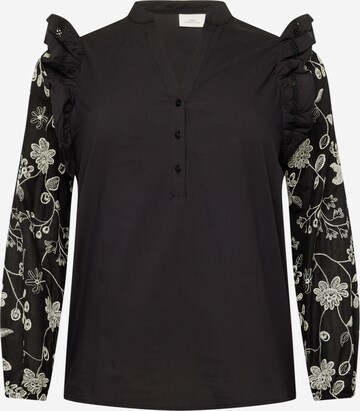 ONLY Carmakoma - Blusa 'COLLIE' en negro: frente