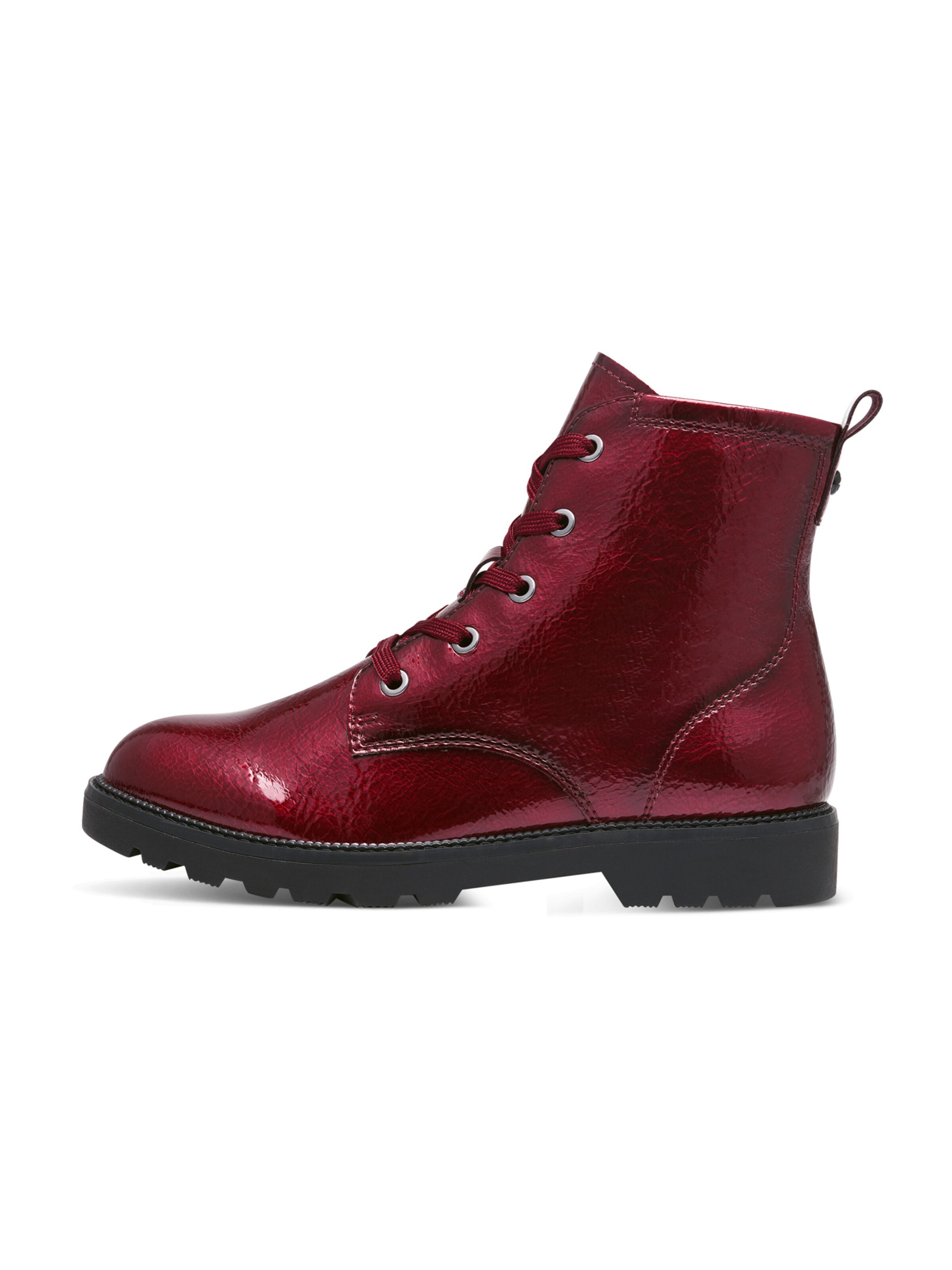 Tamaris Μποτάκι με κορδόνια σε κόκκινο