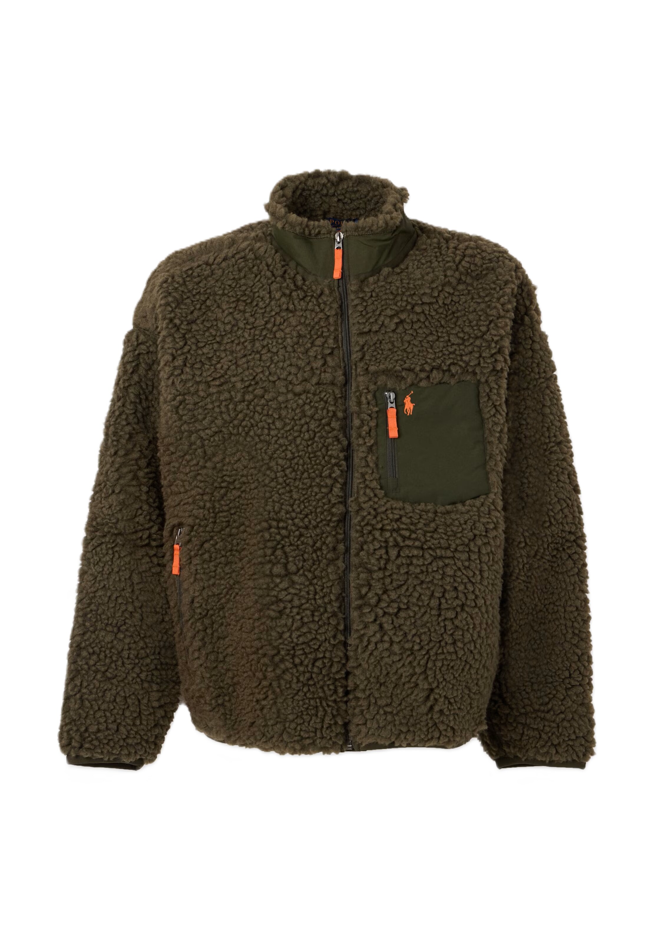 Polo Ralph Lauren Fleece jas in Groen: voorkant