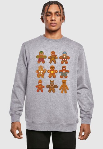 ABSOLUTE CULT Sweatshirt 'Marvel Universe - Christmas Gingerbread Avengers' in Grau: predná strana