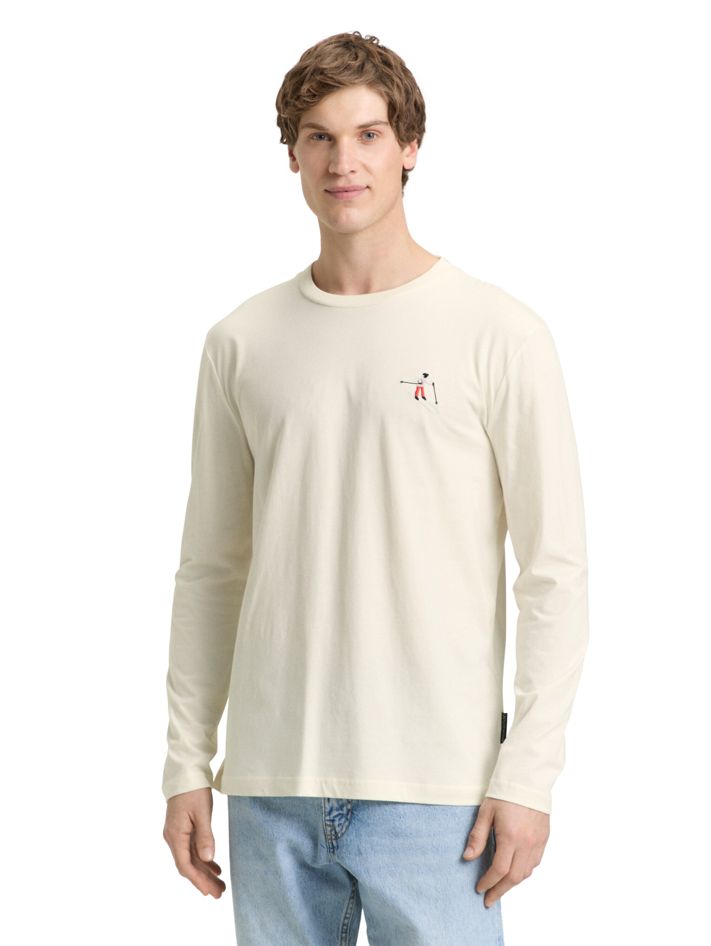 TOM TAILOR DENIM Shirt in Beige: front