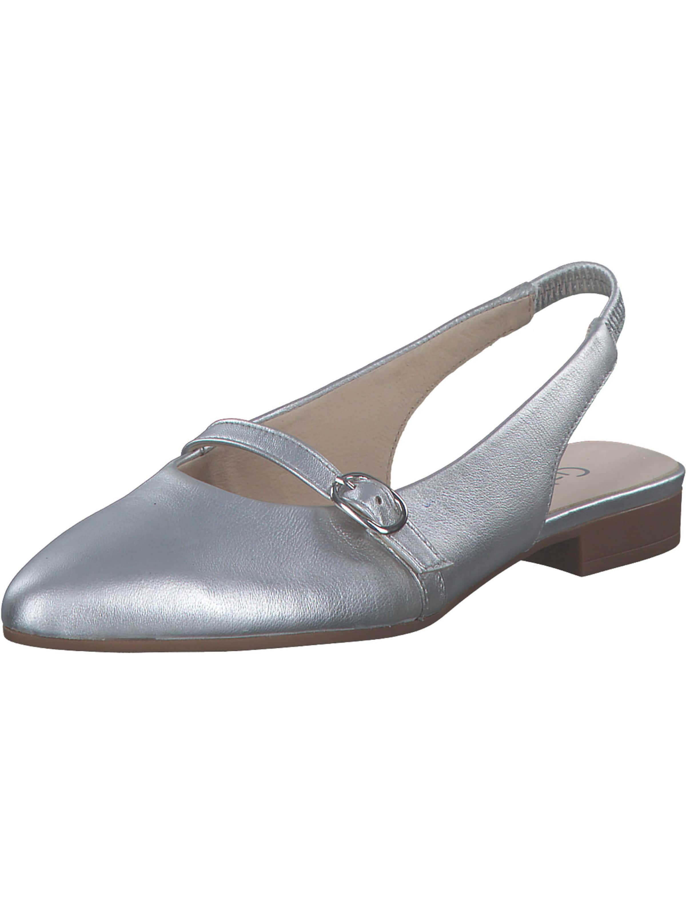 GABOR Ballet Flats with Strap '61.530' in Silver: front