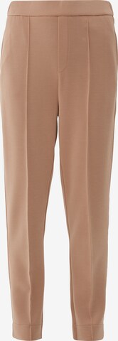 s.Oliver BLACK LABEL Tapered Pleated Pants in Brown: front