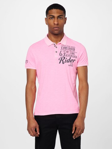 T-Shirt CAMP DAVID en rose : devant