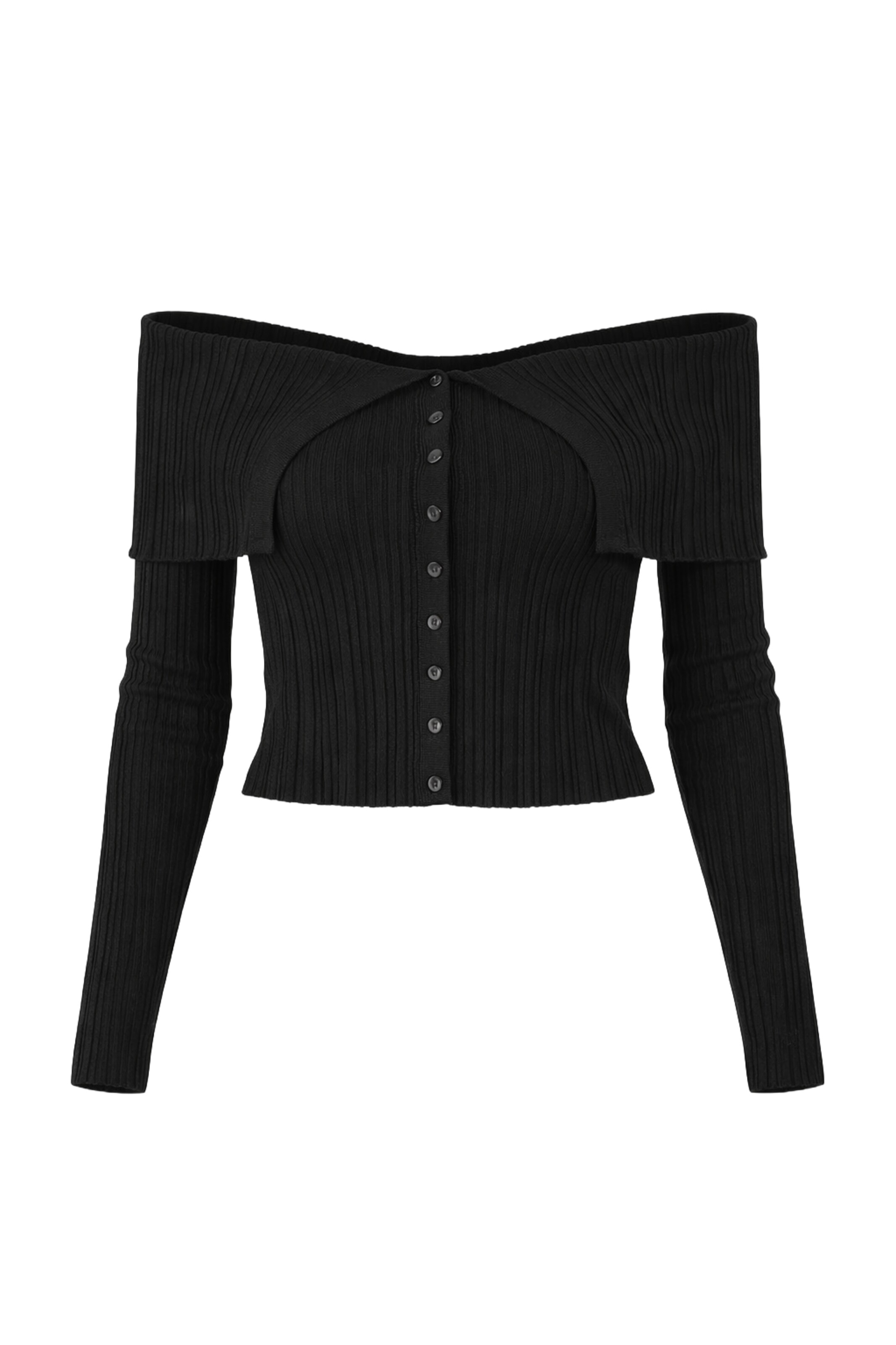 No Matter What Knit Cardigan in Black: front