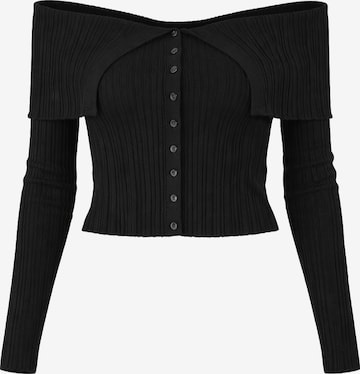 No Matter What Knit Cardigan in Black: front