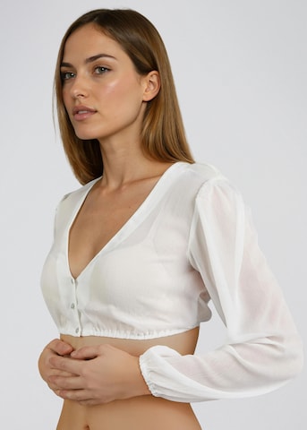 SPIETH & WENSKY Klederdracht blouse 'Efeu' in Wit
