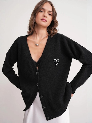 MixRay Strickjacke 'Strickjacken' in Schwarz: Vorderseite