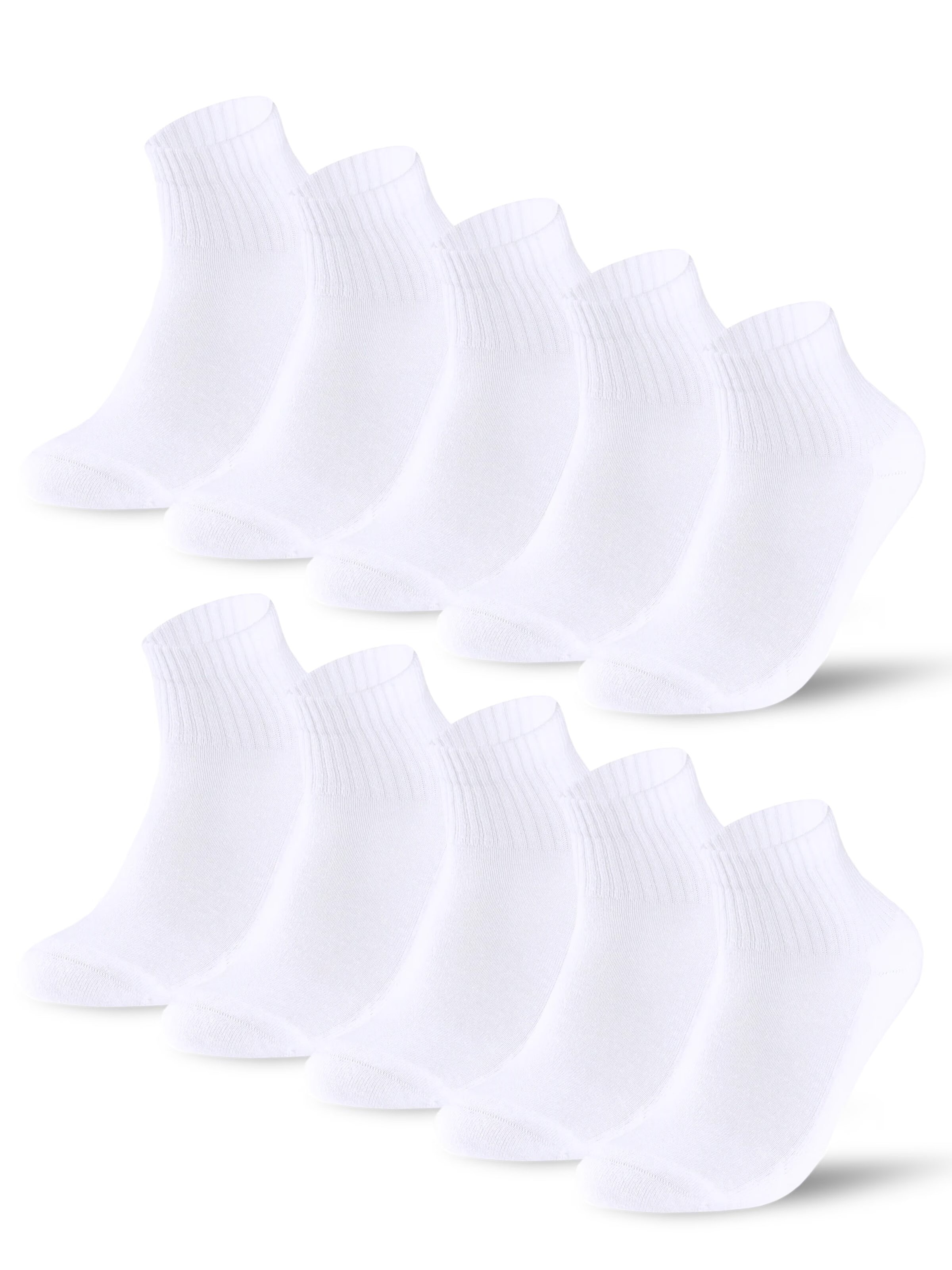 sockenkauf24 Athletic Socks 'Quarter Tennissocken' in White: front