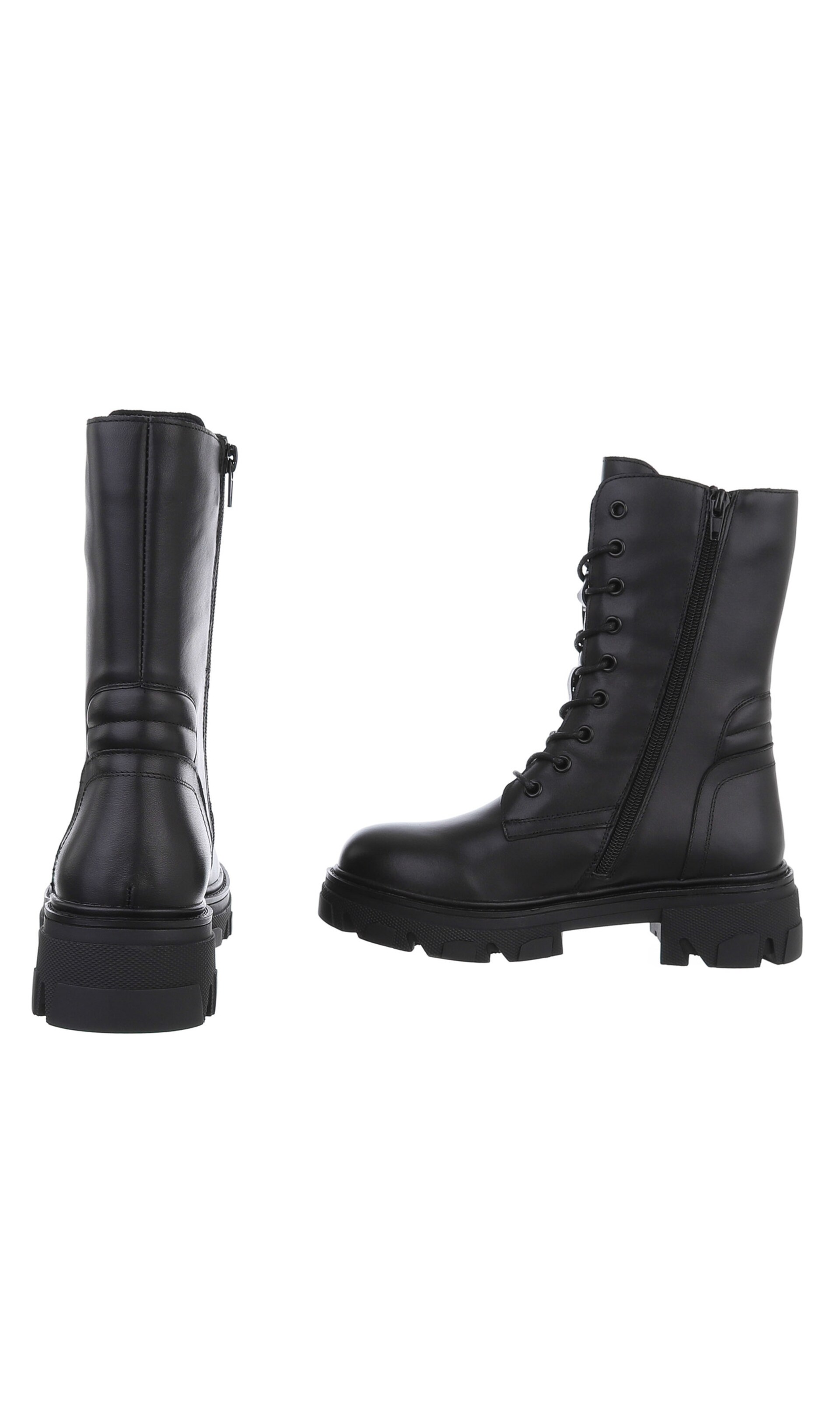 Ital-Design Schnürstiefelette in Schwarz