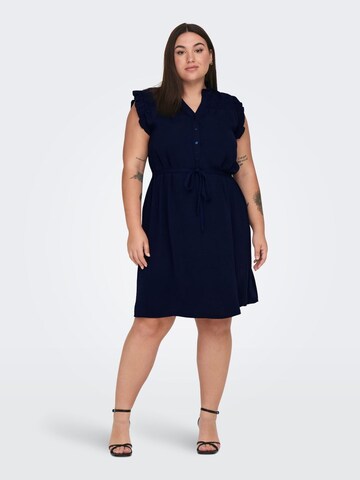 ONLY Carmakoma Shirt Dress in Blue: front