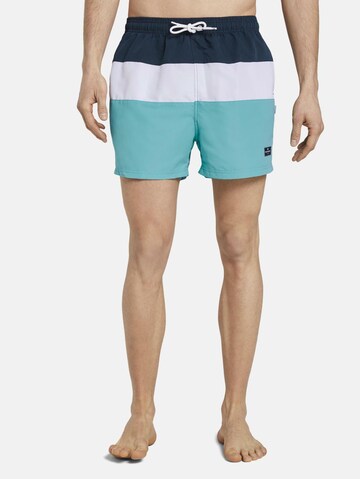 TOM TAILOR Zwemshorts 'Tanjo' in Blauw: voorkant