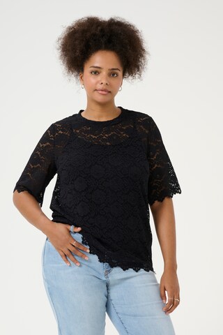 KAFFE CURVE Blouse in Black: front