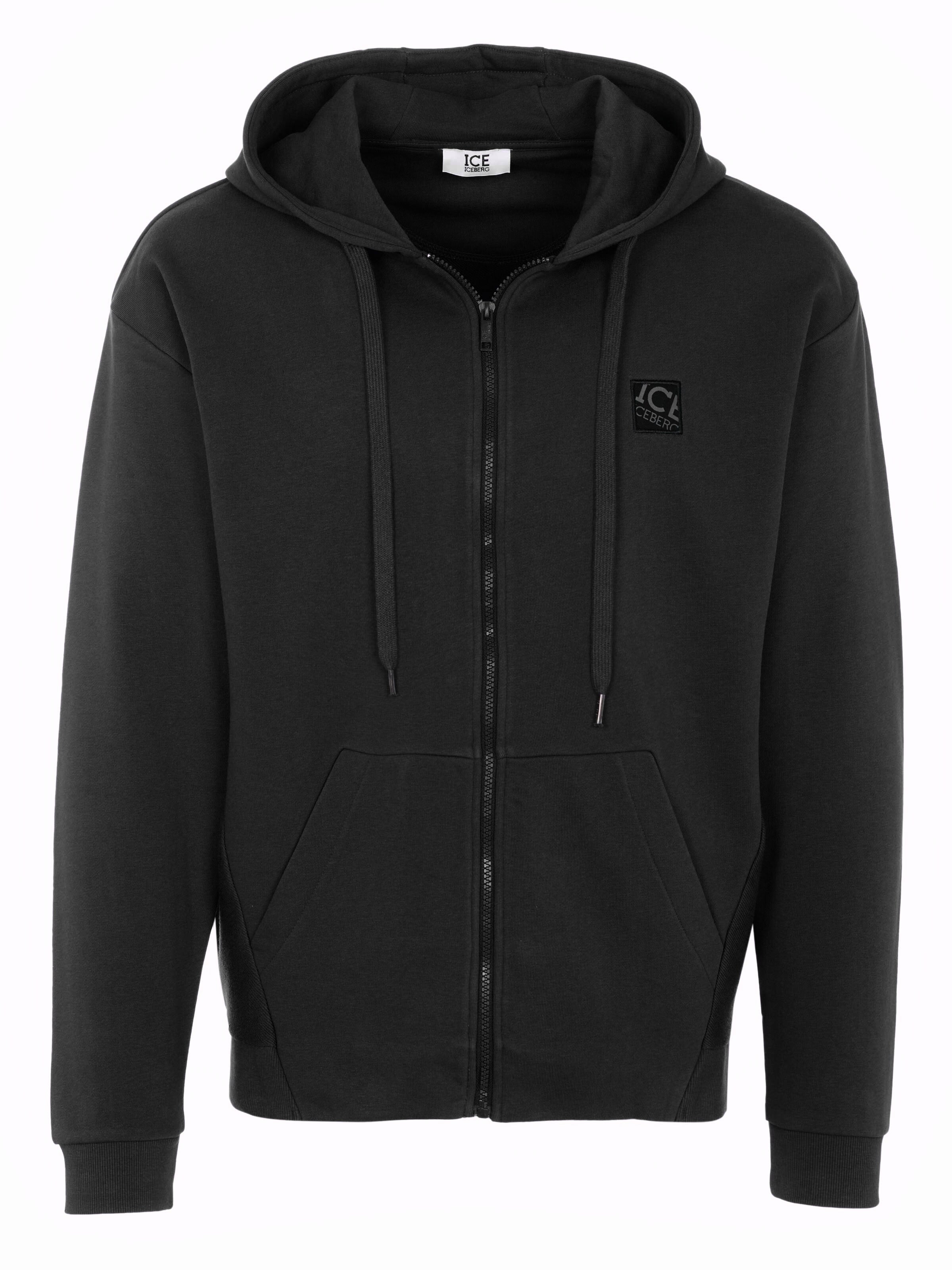 ICEBERG Sweatjacke 'Iceberg Pullover'‌‌‌‌‌ in Schwarz: Vorderseite
