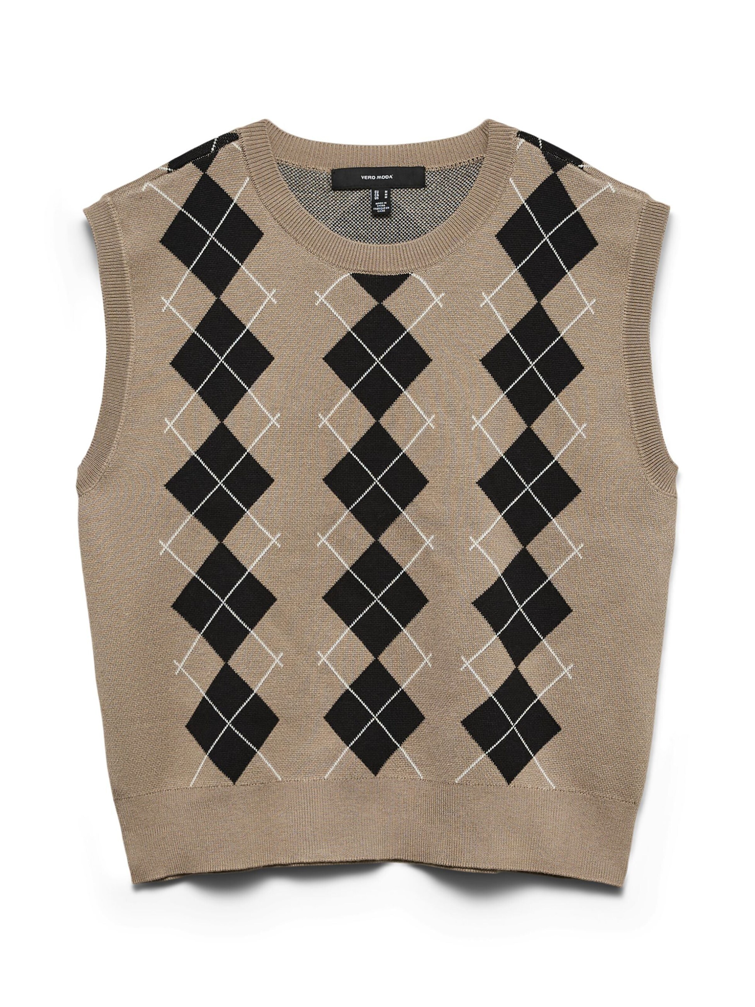 VERO MODA Kamizelka z dzianiny '10347055' w kolorze beżowy: przód
