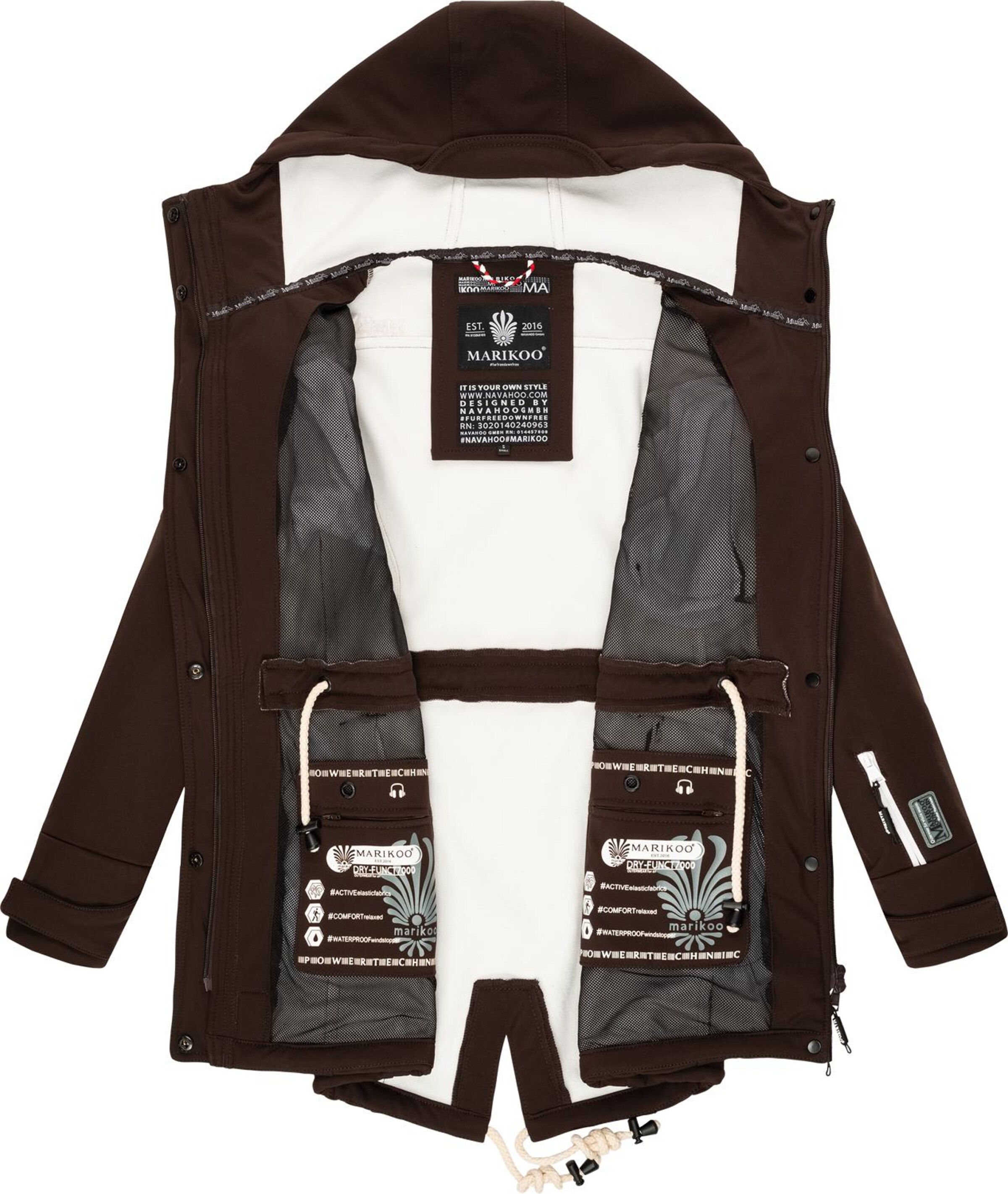 MARIKOO Functionele mantel 'Zimtzicke' in Bruin