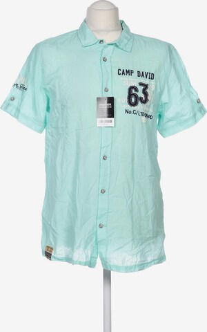 CAMP DAVID Button Up Shirt in M in Green: front