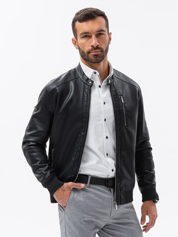 Veste mi-saison 'OM-JAFL-0109' Ombre en noir : devant