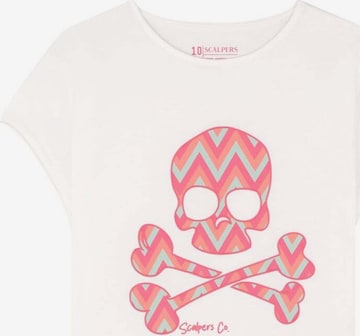 Scalpers Tričko 'Zigzag Skull' – bílá: přední strana