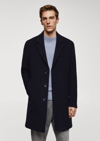 MANGO MAN Between-Seasons Coat 'Haki' in Blue: front