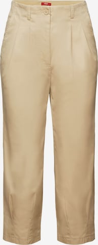 Regular Pantalon à plis ESPRIT en beige : devant