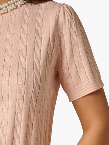 Adrianna Papell Rundhalspullover 'Embellished Neck Pullover' in Pink