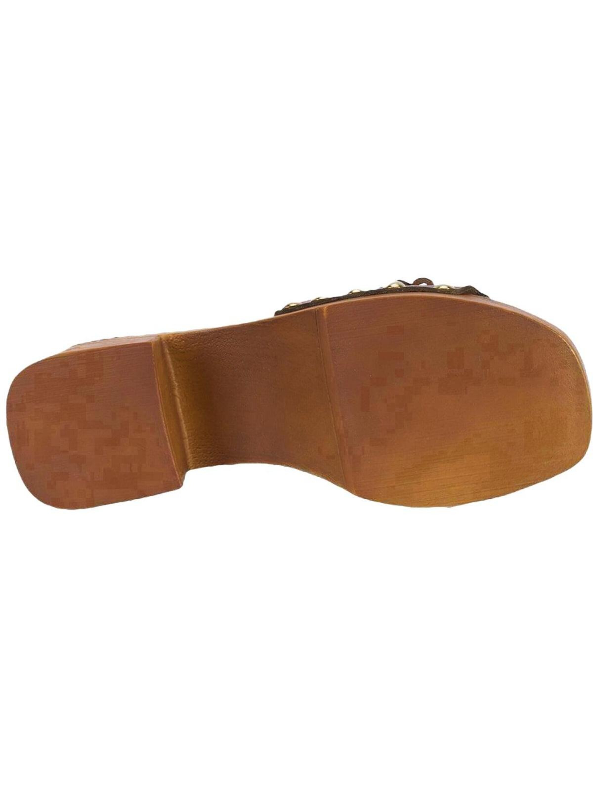 Desa Slipper 'Pantoletten mit Blockabsatz' in Brown