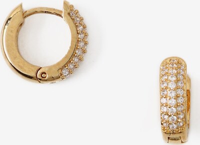 Orelia Boucles d'oreilles 'Huggie Hoop' en or / transparent, Vue avec produit