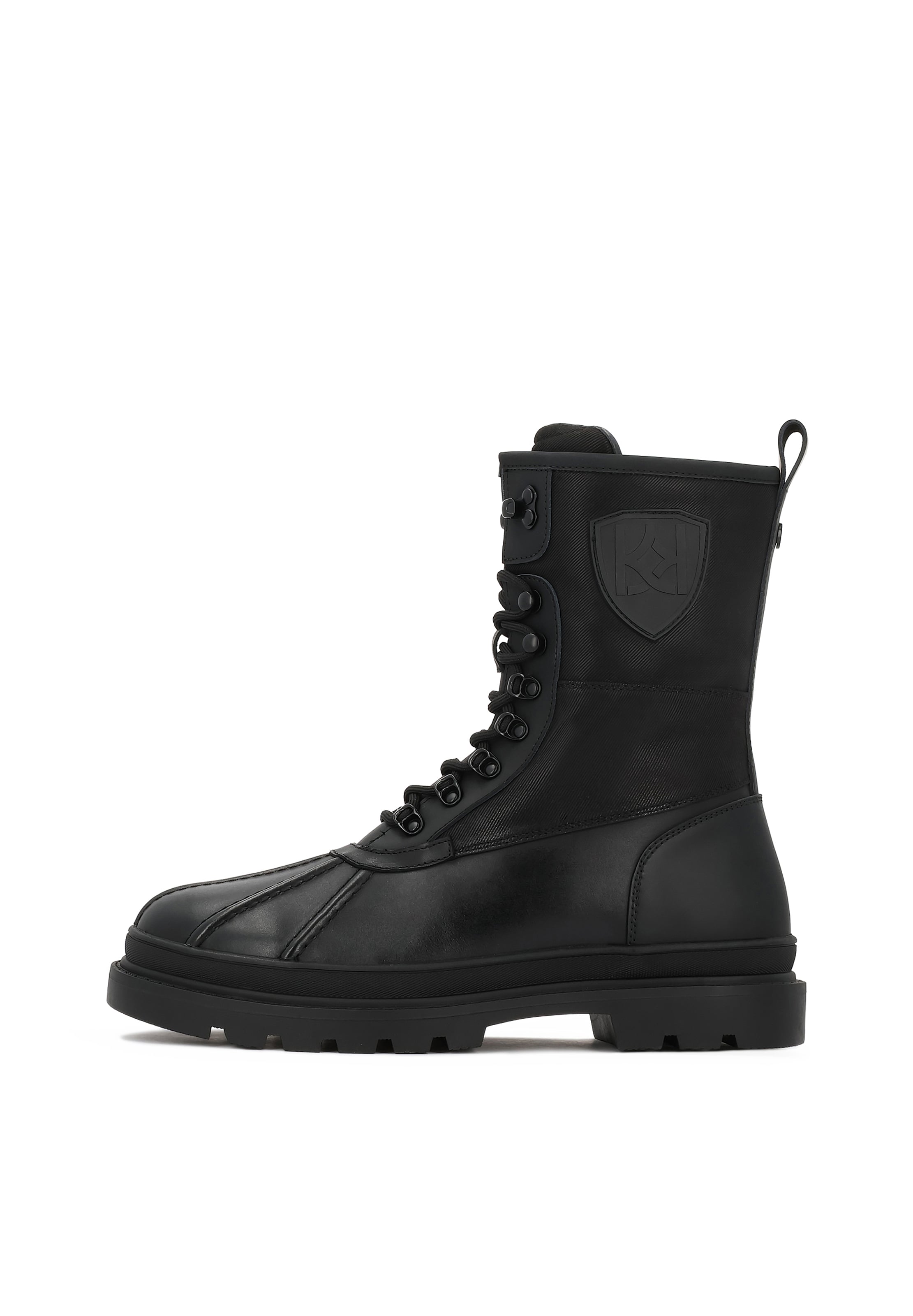 Kazar Μπότες με κορδόνια σε μαύρο: μπροστά