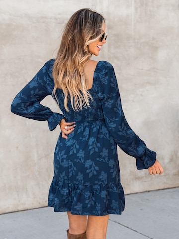 Cupshe - Vestido de verão 'Floral Square Neck' em azul