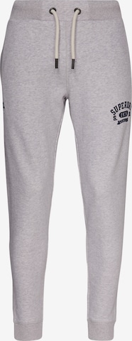 Superdry Tapered Workout Pants in Grey: front