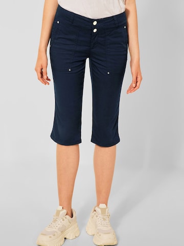 Coupe slim Pantalon 'Yulius' STREET ONE en bleu : devant