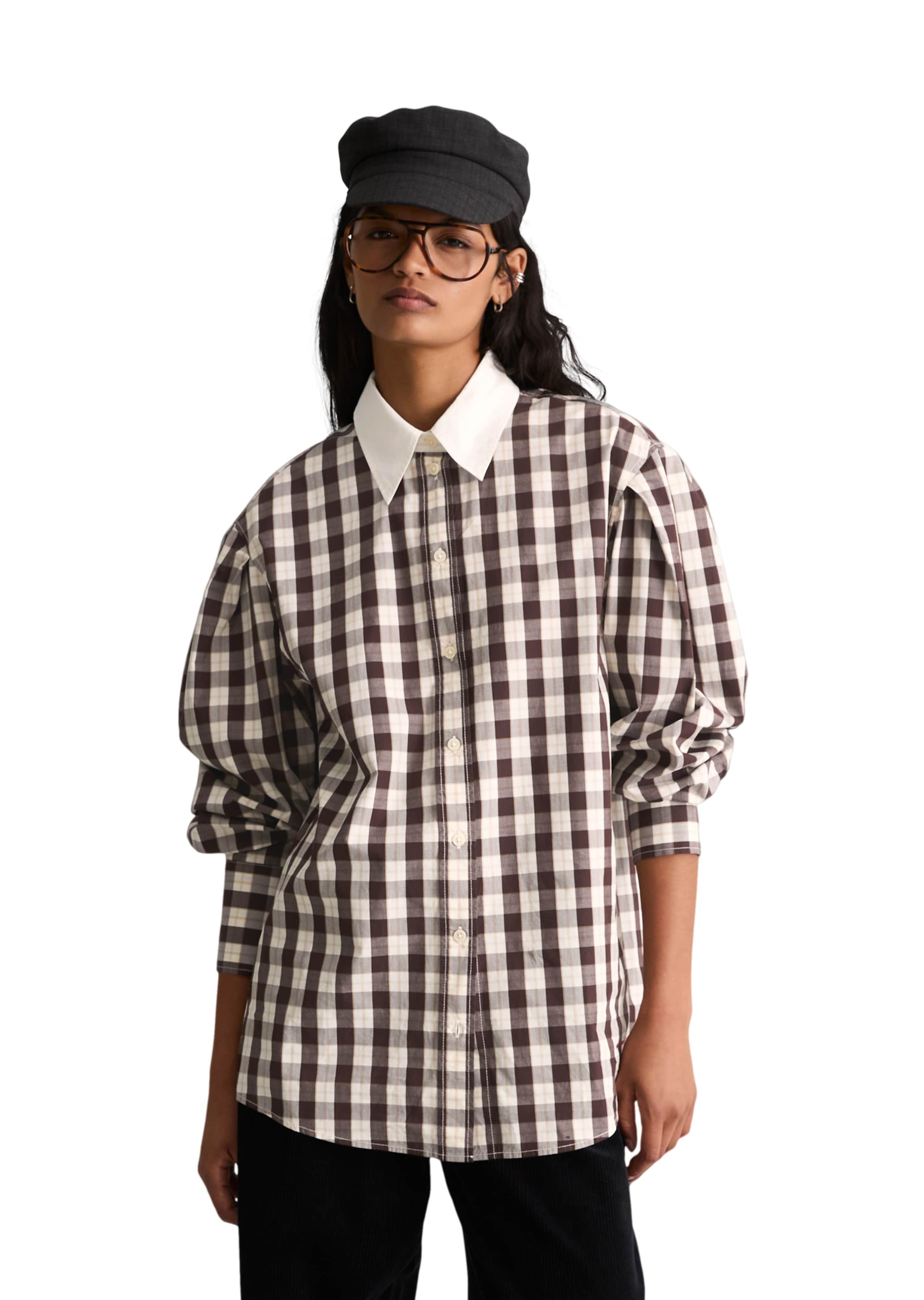 Marc O'Polo DENIM Bluse in Braun: Vorderseite