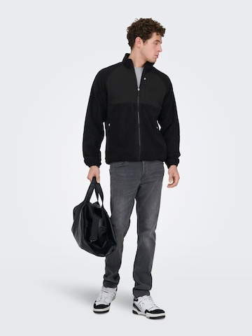 Only & Sons Fleecejacke 'ONSChuck' in Schwarz
