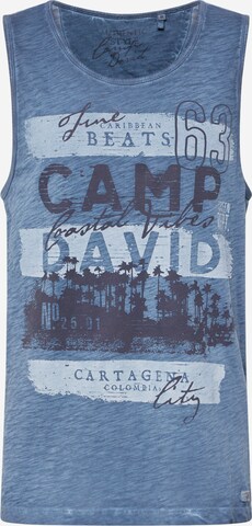 zils CAMP DAVID T-Krekls: no priekšpuses