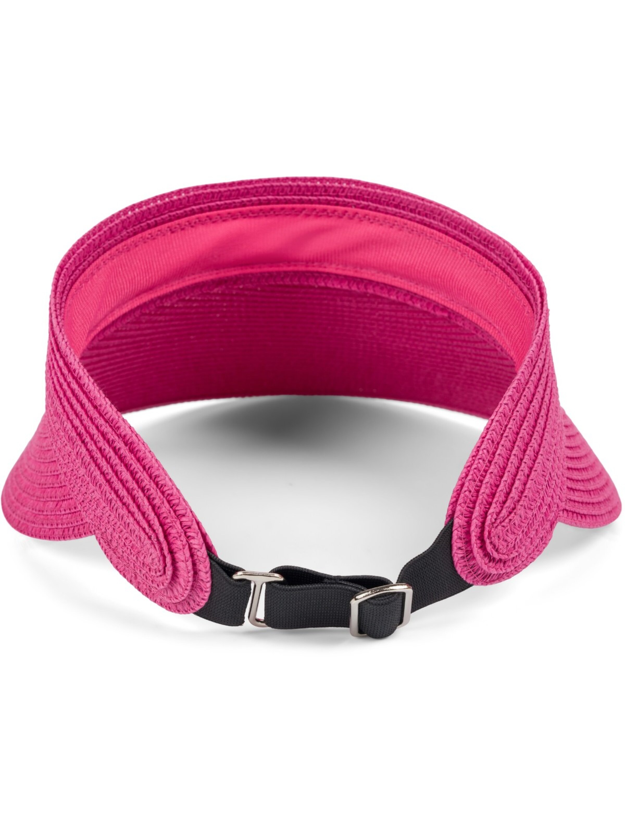 styleBREAKER Cap 'Papierstroh Visor Cap Einfarbig' in Pink