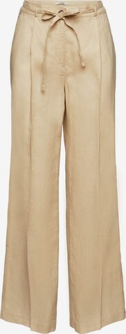 Wide Leg Pantalon à plis ESPRIT en beige : devant