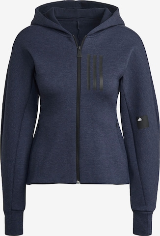 ADIDAS SPORTSWEAR Athletic Zip-Up Hoodie 'Victory' in Blue: front