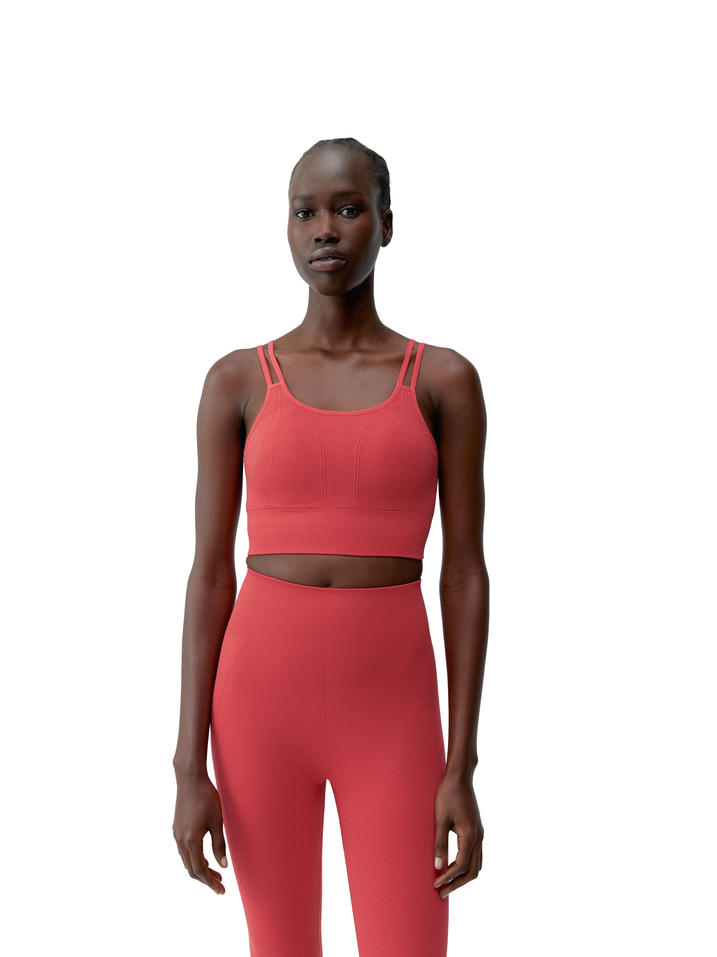 Born Living Yoga Skinny Sporttop 'Blume' in Rood: voorkant