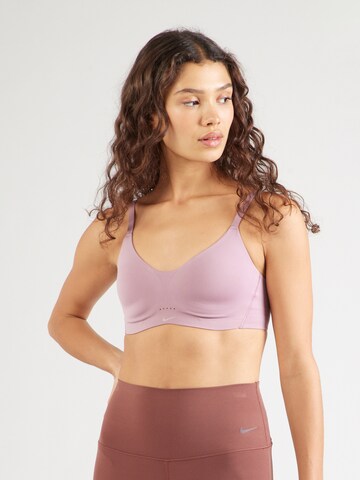 NIKE Bustier Urheilurintaliivit 'ALATE MINIMALIST' värissä lila: etupuoli