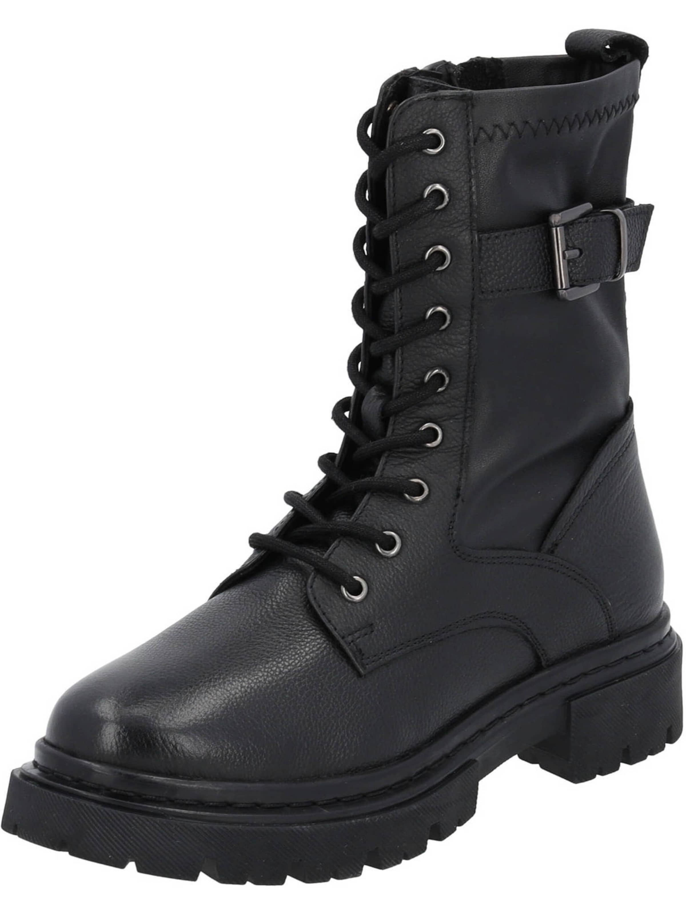 Palado Schnürstiefelette 'Olepas' in Schwarz: Vorderseite