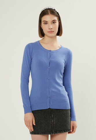 Influencer Knit Cardigan in Blue: front