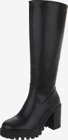 Ital-Design Stiefel in Schwarz: Vorderseite